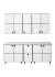 Bucatarie Calabria ( Cubb), pal alb / alb, decor negru,  varianta de 2,  m 