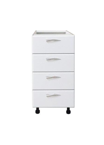 Padova-Corp inferior 4 sertare ,  Alb/ MDF vopsit Alb  , 40 x 52x 82 cm