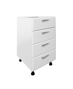 Padova-Corp inferior 4 sertare ,  Alb/ MDF vopsit Alb  , 40 x 52x 82 cm