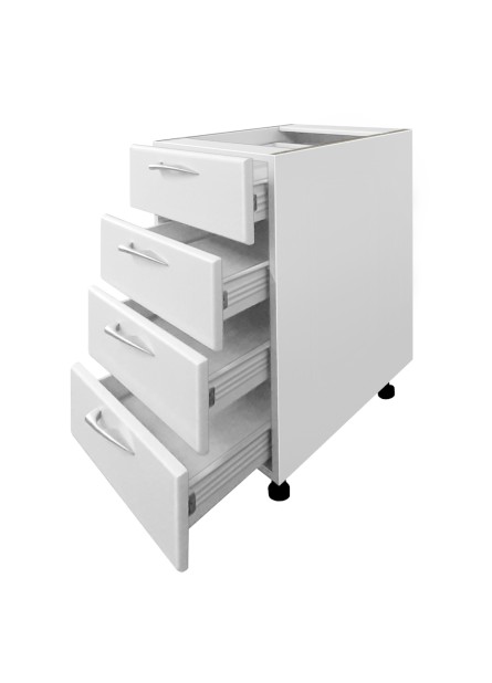 Padova-Corp inferior 4 sertare ,  Alb/ MDF vopsit Alb  , 40 x 52x 82 cm