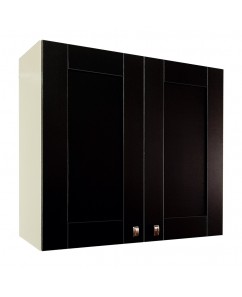 Ancona, Corp superior 80 cm ,pal Galben/ usi lemn Wenge, 80 x 32 x 72 cm