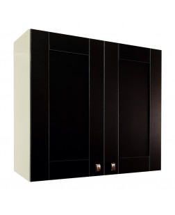 Ancona, Corp superior 80 cm ,pal Galben/ usi lemn Wenge, 80 x 32 x 72 cm