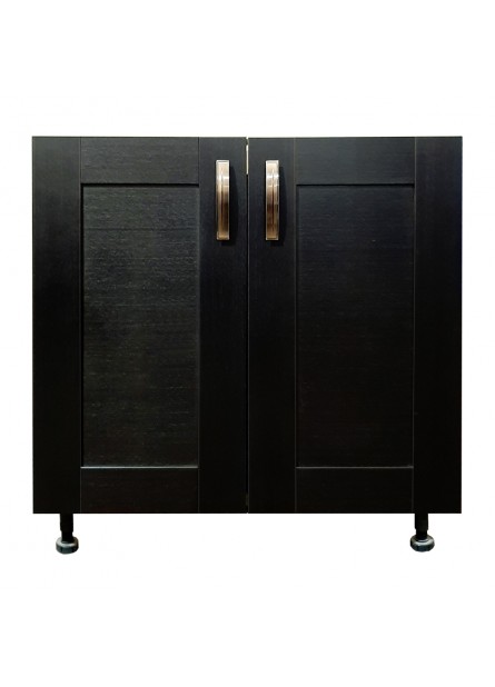 Ancona, Masca chiuveta de bucatarie 80 cm, pal Galben/ usi lemn Wenge, 80 x 57 x 82 cm