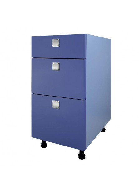 Bari- Corp inferior cu 3 sertare,  Albastru deschis/Albastru inchis, 40 x 52 x 82 cm