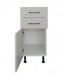 Bergamo,  Corp inferior 2 sertare si 1 usa , Alb  / Casmire , 40 x 53 x 86 cm