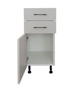 Bergamo,  Corp inferior 2 sertare si 1 usa , Alb  / Casmire , 40 x 53 x 86 cm