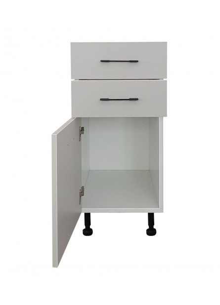 Bergamo,  Corp inferior 2 sertare si 1 usa , Alb  / Casmire , 40 x 53 x 86 cm