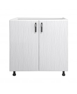 Como - Corp inferior 2 usi, Alb/ MDF Alb cu irizatii argintii , 80x52x 82 cm