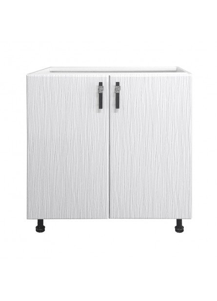 Como - Corp inferior 2 usi, Alb/ MDF Alb cu irizatii argintii , 80x52x 82 cm