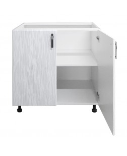 Como - Corp inferior 2 usi, Alb/ MDF Alb cu irizatii argintii , 80x52x 82 cm