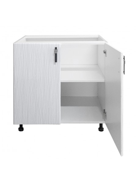 Como - Corp inferior 2 usi, Alb/ MDF Alb cu irizatii argintii , 80x52x 82 cm