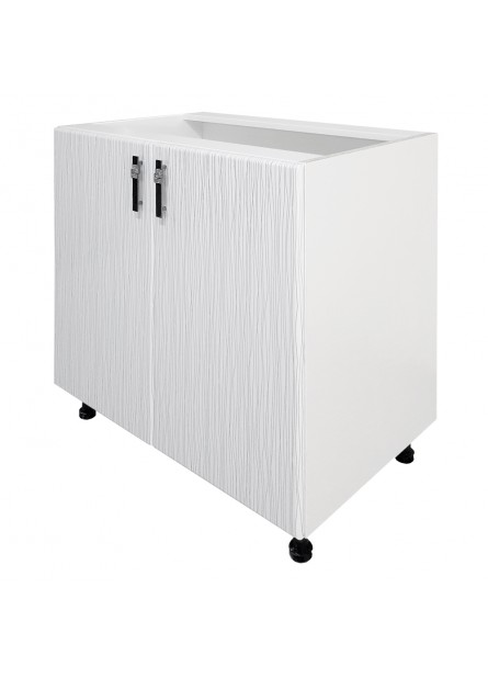 Como - Corp inferior 2 usi, Alb/ MDF Alb cu irizatii argintii , 80x52x 82 cm