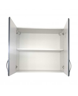 Genova- Corp superior 2 usi,  Alb/ MDF Gri titan, 80 x 32 x72 cm