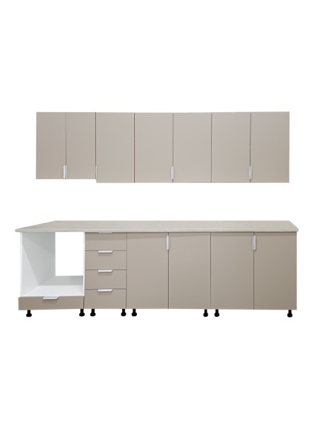 Bucatarie Imola, pal alb striat /  Ice coffe, varianta de 2 mm