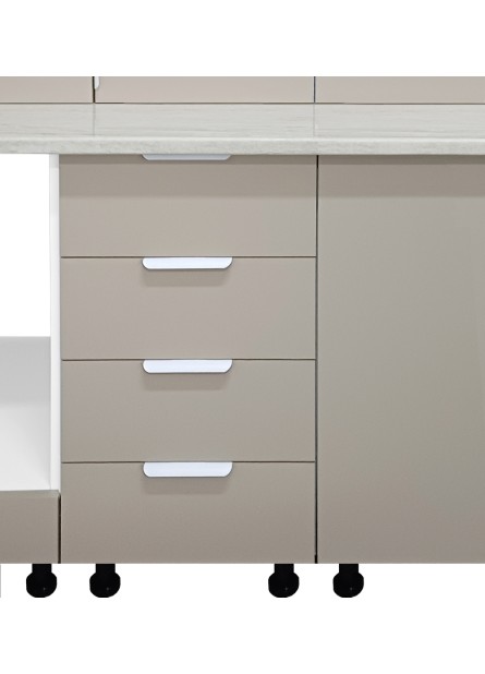 Bucatarie Imola, pal alb striat /  Ice coffe, varianta de 2 mm