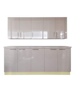 Bucatarie Napoli, pal Vanilie / usi MDF Capucino,   varianta 2,0 m