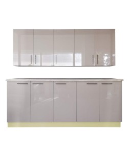 Bucatarie Napoli, pal Vanilie / usi MDF Capucino,   varianta 2,0 m