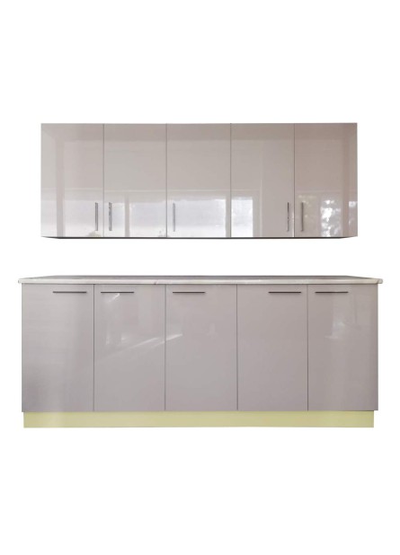 Bucatarie Napoli, pal Vanilie / usi MDF Capucino,   varianta 2,0 m