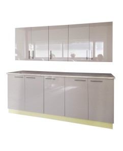 Bucatarie Napoli, pal Vanilie / usi MDF Capucino,   varianta 2,0 m