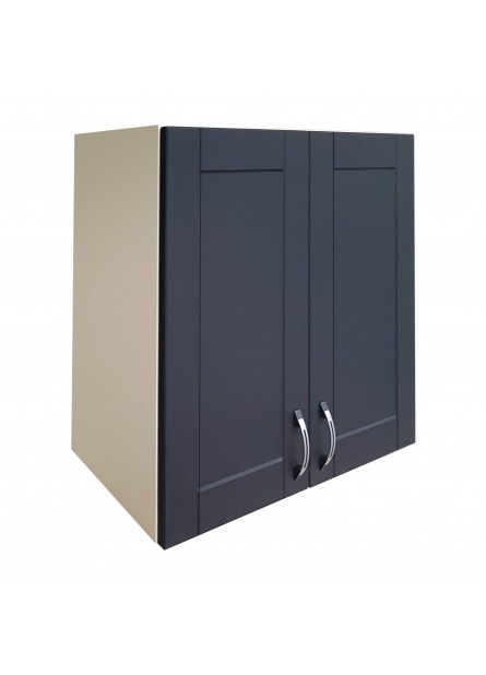 Pescara, Corp superior 80cm , Vanilie/usi MDF Negru, 80x32x72cm