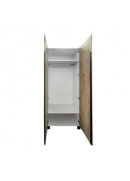 Dulap 2 usi SANTA FE II, pal ALB / usi Stejar Kraft ,  900 x 540 x 2150 mm