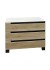 Comoda Santa Fe II,  3 sertare, pal  Alb fronturi stejar kraft  , 930 x 480 x 730mm 