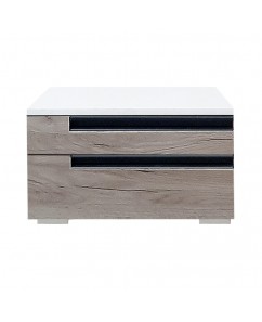 Set 2  noptiere Santa Fe 3 sertare, pal stejar kraft/ Alb , 520 x 400 x  330mm