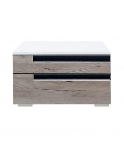 Set 2  noptiere Santa Fe 3 sertare, pal stejar kraft/ Alb , 520 x 400 x  330mm