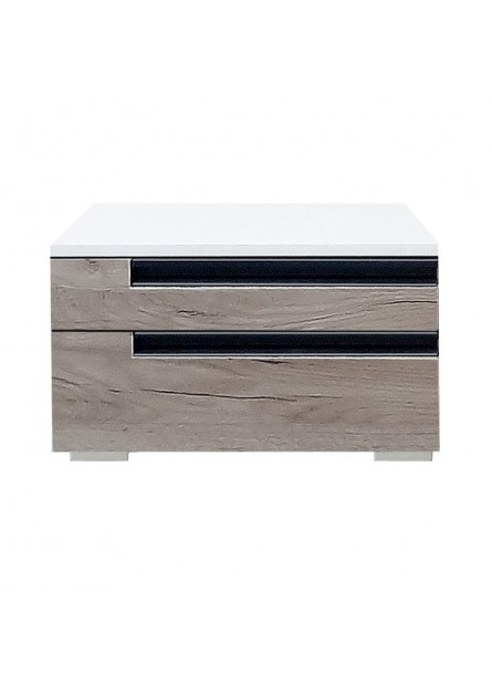 Set 2  noptiere Santa Fe 3 sertare, pal stejar kraft/ Alb , 520 x 400 x  330mm