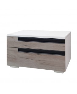 Set 2  noptiere Santa Fe 3 sertare, pal stejar kraft/ Alb , 520 x 400 x  330mm