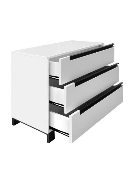 Comoda Santa Fe 3 sertare, pal  Alb , 930 x 480 x 730mm