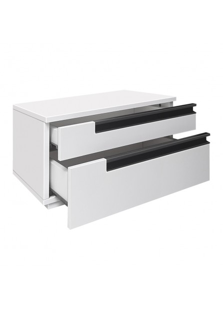 Set 2  noptiere Santa Fe 3 sertare, pal  Alb , 520 x 400 x  330mm