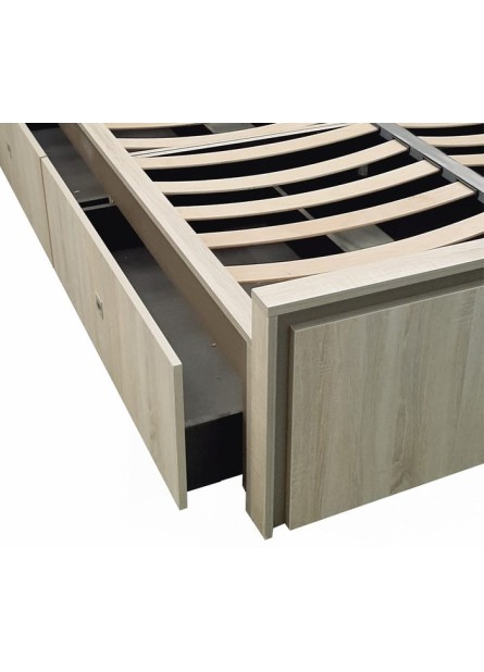 Pat cu 4 sertare Barcelona, 1400 x 2000, pal Sonoma / capucino Pat cu 4 sertare Barcelona, 1400 x 2000, pal Sonoma / capucino