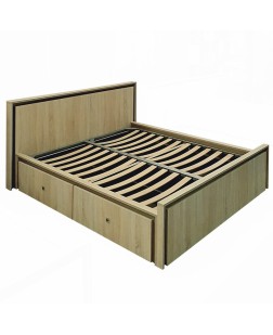 Pat matrimonial  1800 Barcelona, cu 4 sertare, Sonoma /Bronz , 2165x2045x1005mm