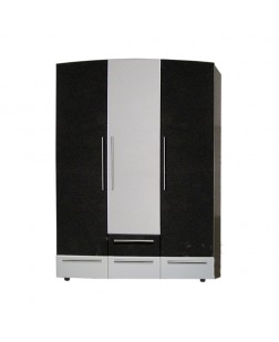 Dulap San Sebastian,  3 usi si 4 sertare, pal Wenge/alb , 1500x 570x2100mm