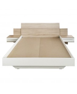 Pat dublu cu tablie Madrid, pal alb / sonoma ,1600 x 2000  mm