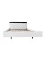 Pat dublu Malaga-LUX, pal alb cu decor MDF negru acril, 2004x1640x900mm 