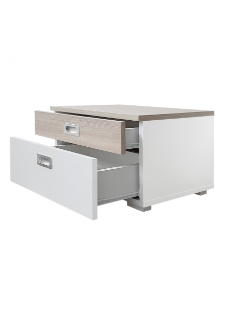 Noptiera  Malaga , set 2 buc, alb/ sonoma  , 550 x 400 x 330mm