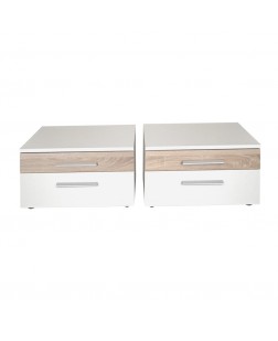 Noptiera  Malaga , set 2 buc, alb/ sonoma  , 550 x 400 x 330mm