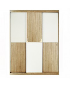 Dulap 3 usi culisante Manacor , stejar sonoma/ alb , 150 x 60 x 202 cm