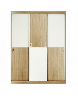 Dulap 3 usi culisante Manacor , stejar sonoma/ alb , 150 x 60 x 202 cm