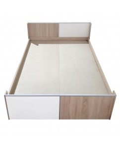 Pat simplu Manacor 1400 x 2000 mm ,pal  Sonoma / alb