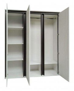 Dulap Santa Cruz, pal Whitewood/ wenge, 1915x600x 2150mm
