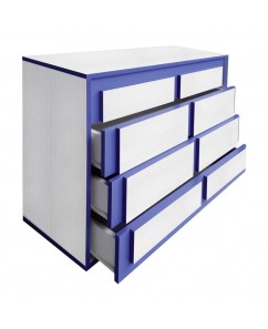 Comoda Santander, Alb Nymfa/ Albastru, 1050 x 400 x 745mm
