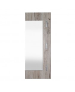 Oglinda cu agatatori  La Roca, prindere pe perete, pal  Stejar kraft, 47 x 3 x 120 cm