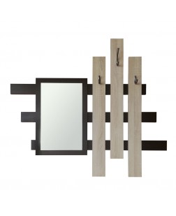 Cuier cu oglinda Thun, prindere pe perete, pal  Wenge/ Sonoma, 122 x 106cm