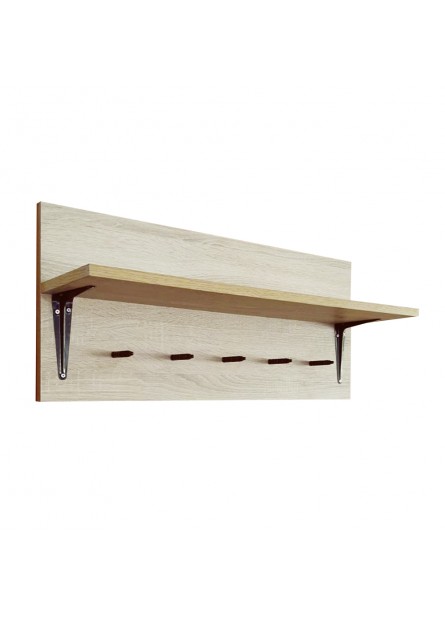 Cuier Rustik cu console , prindere de perete, pal sonoma, 80 x 22 x 35 cm