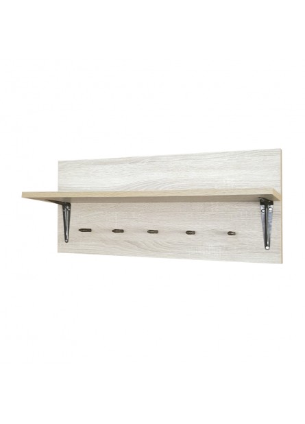 Cuier Rustik cu console , prindere de perete, pal sonoma, 80 x 22 x 35 cm