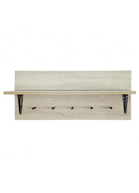 Cuier Rustik cu console , prindere de perete, pal sonoma, 80 x 22 x 35 cm