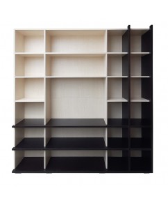 Biblioteca pentru carti,  Girona new , Wenge / Mesteacan , 2040 x 350 x 2165 mm